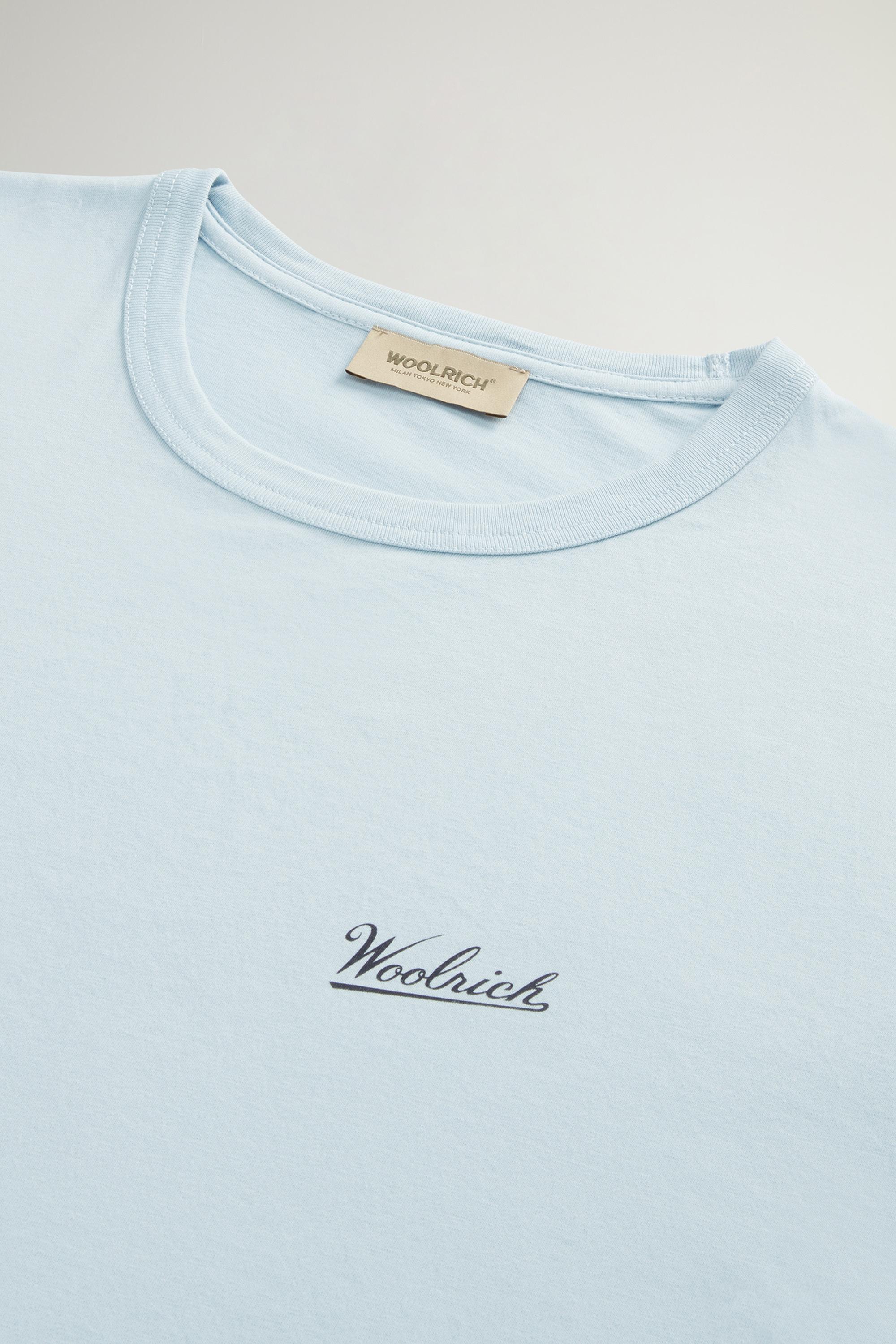 Pure Cotton T-Shirt with Logo Blue photo 6 | Woolrich