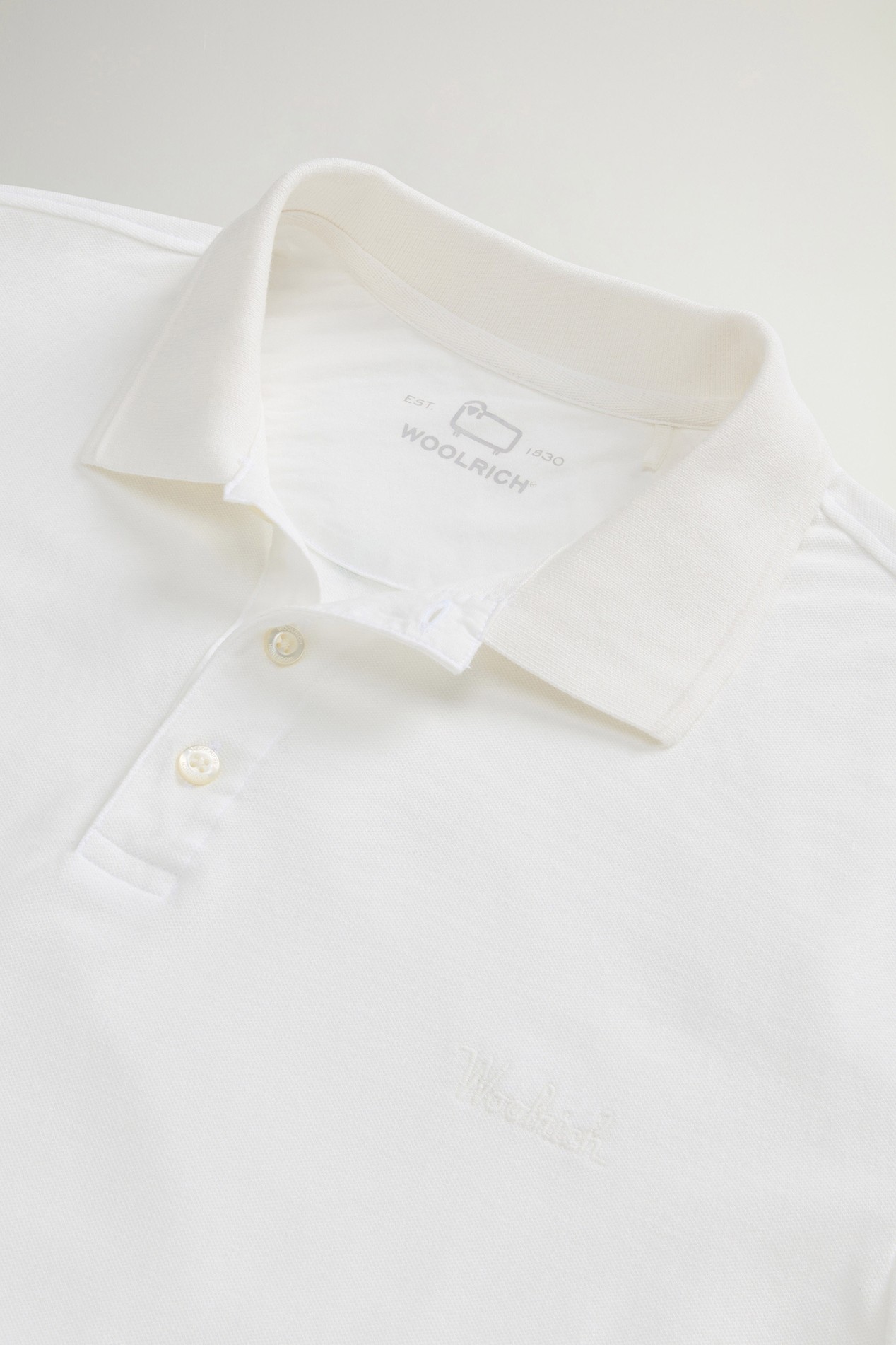 Mackinack Polo teint en pièce en sergé de coton stretch Blanc photo 6 | Woolrich