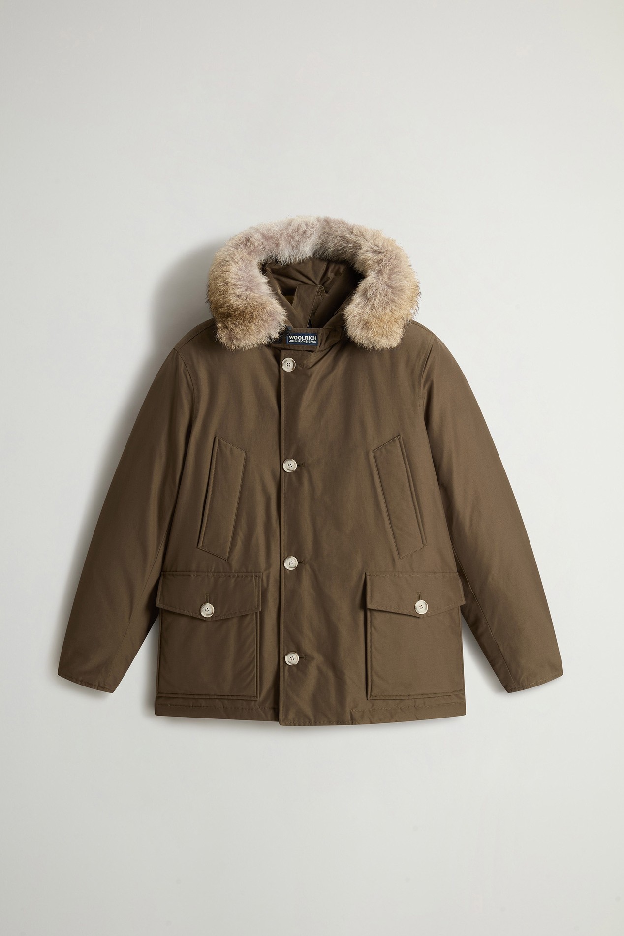 Arctic Anorak van Ramar Cloth met afneembaar bont Groen photo 1 | Woolrich