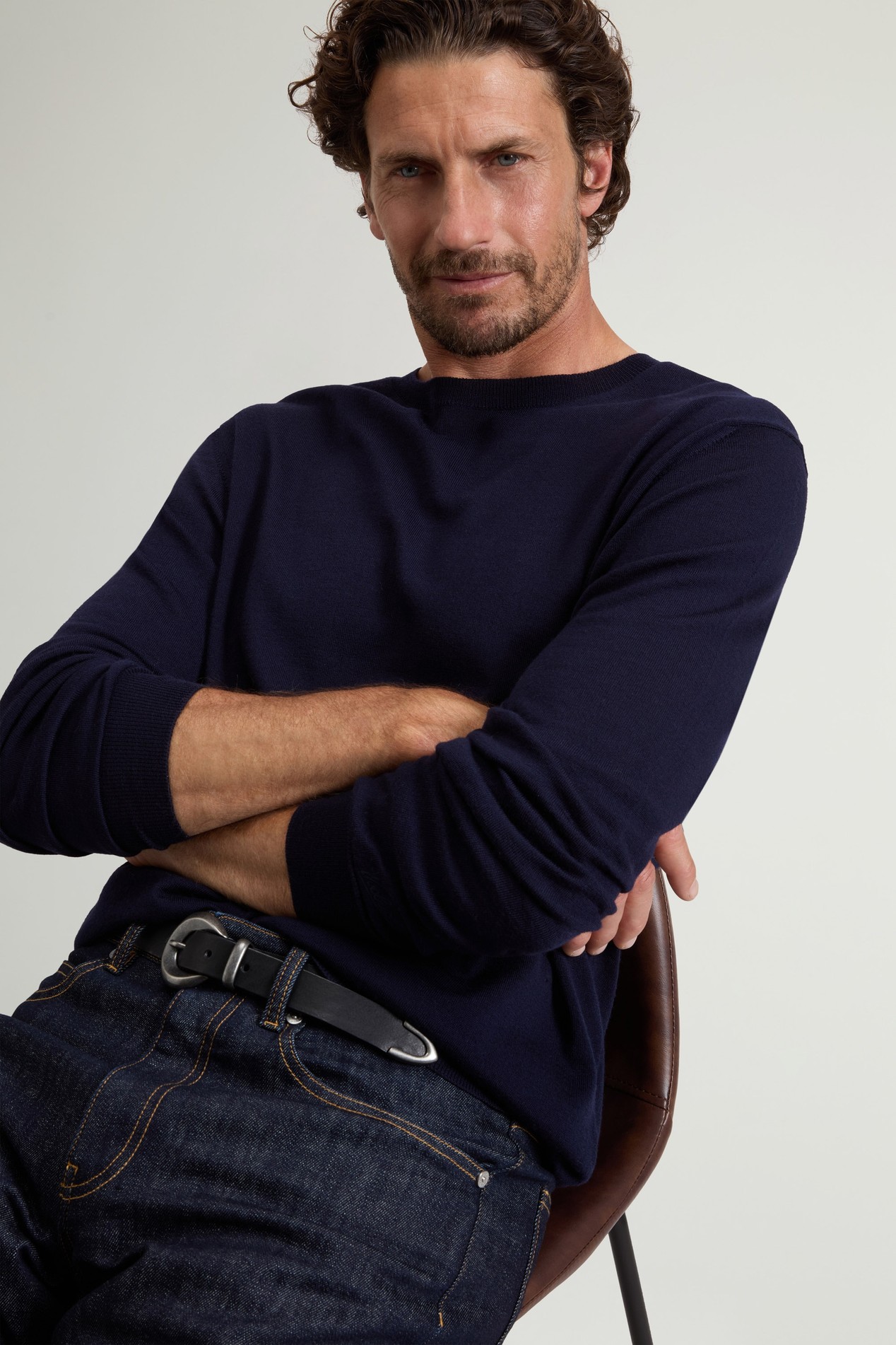 Crewneck Sweater in Pure Merino Virgin Wool Blue photo 4 | Woolrich