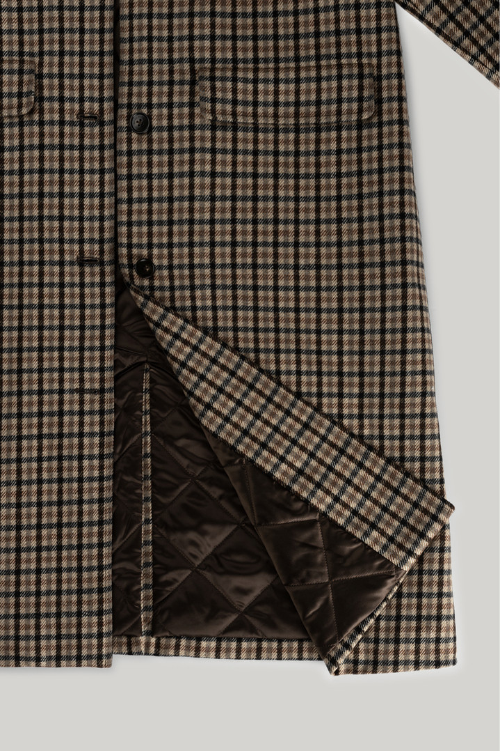Check Coat in Italian Wool Blend - Daniëlle Cathari / Woolrich Brown photo 2 | Woolrich