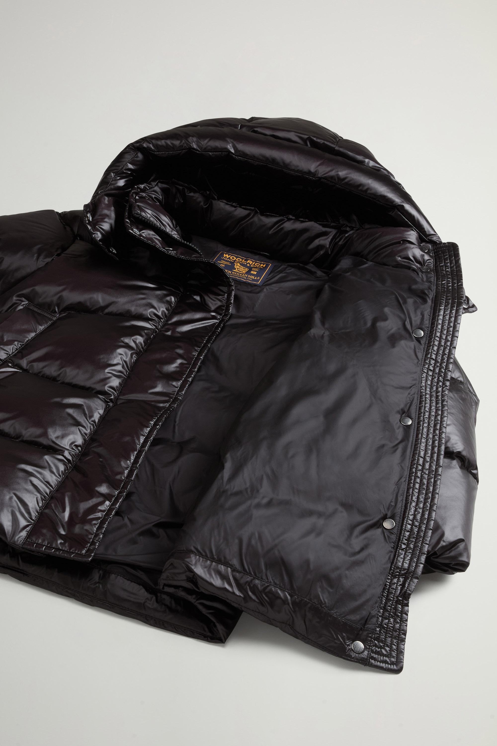 Girls' Aliquippa Jacket in Quilted Glossy Nylon with Removable Hood Black photo 5 | Woolrich