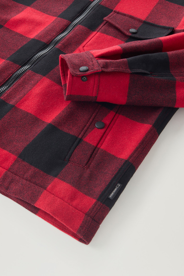 Overshirt in Recycled Italian Wool Blend with Sherpa Lining Red photo 3 | Woolrich