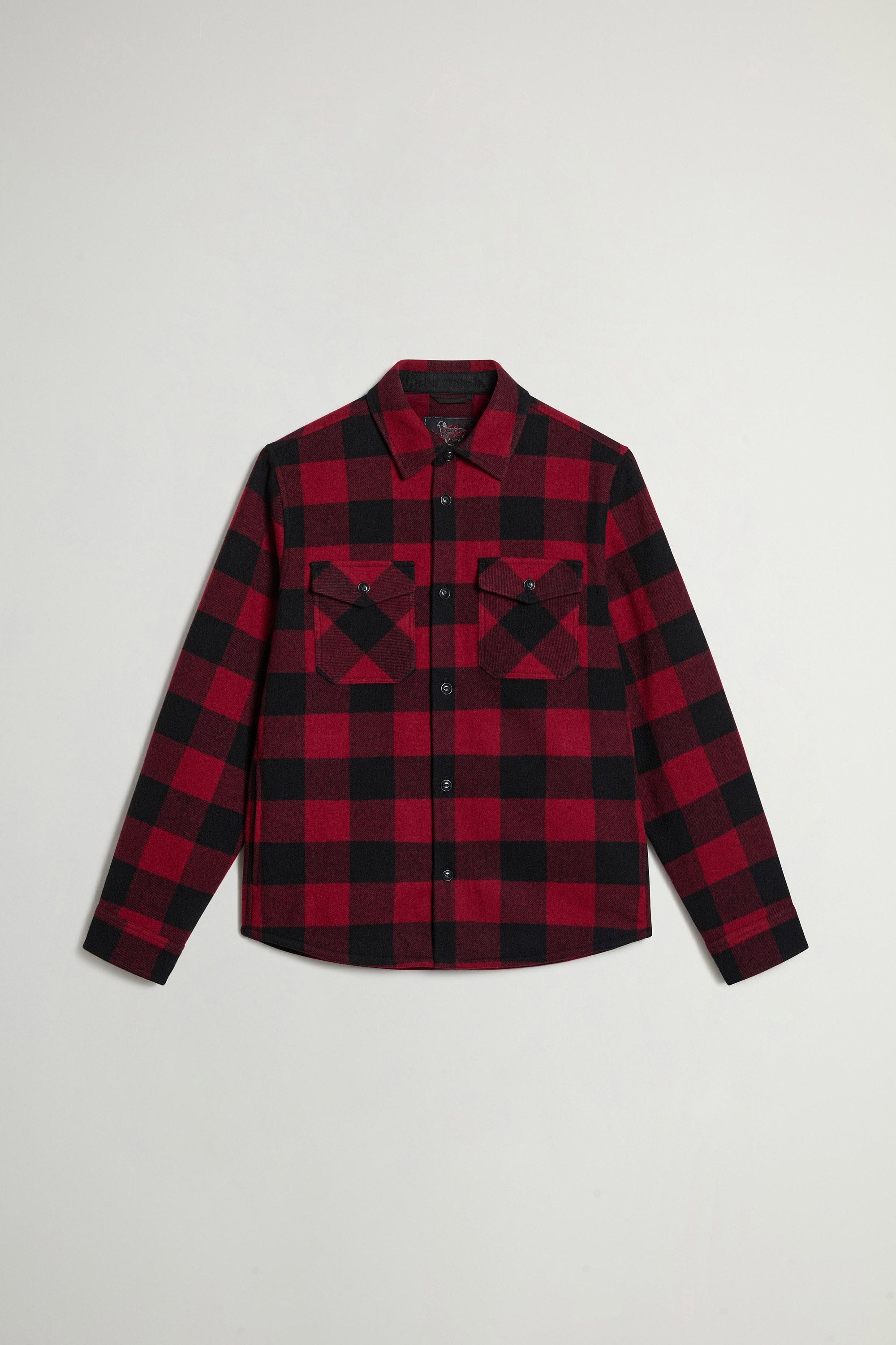 Ranger Checked Overshirt in Recycled Italian Wool Blend Red photo 1 | Woolrich