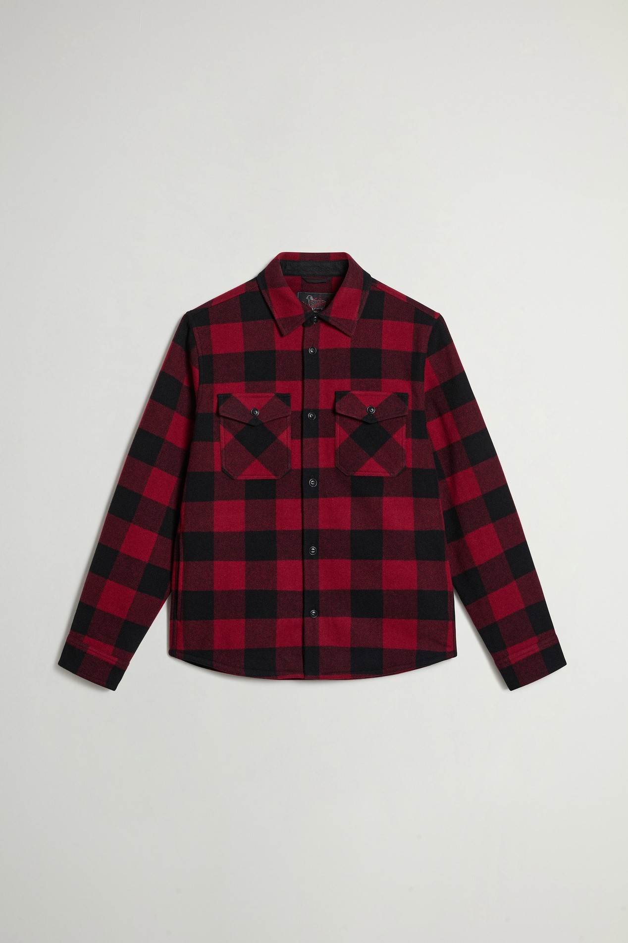 Ranger Checked Overshirt in Recycled Italian Wool Blend Red photo 1 | Woolrich