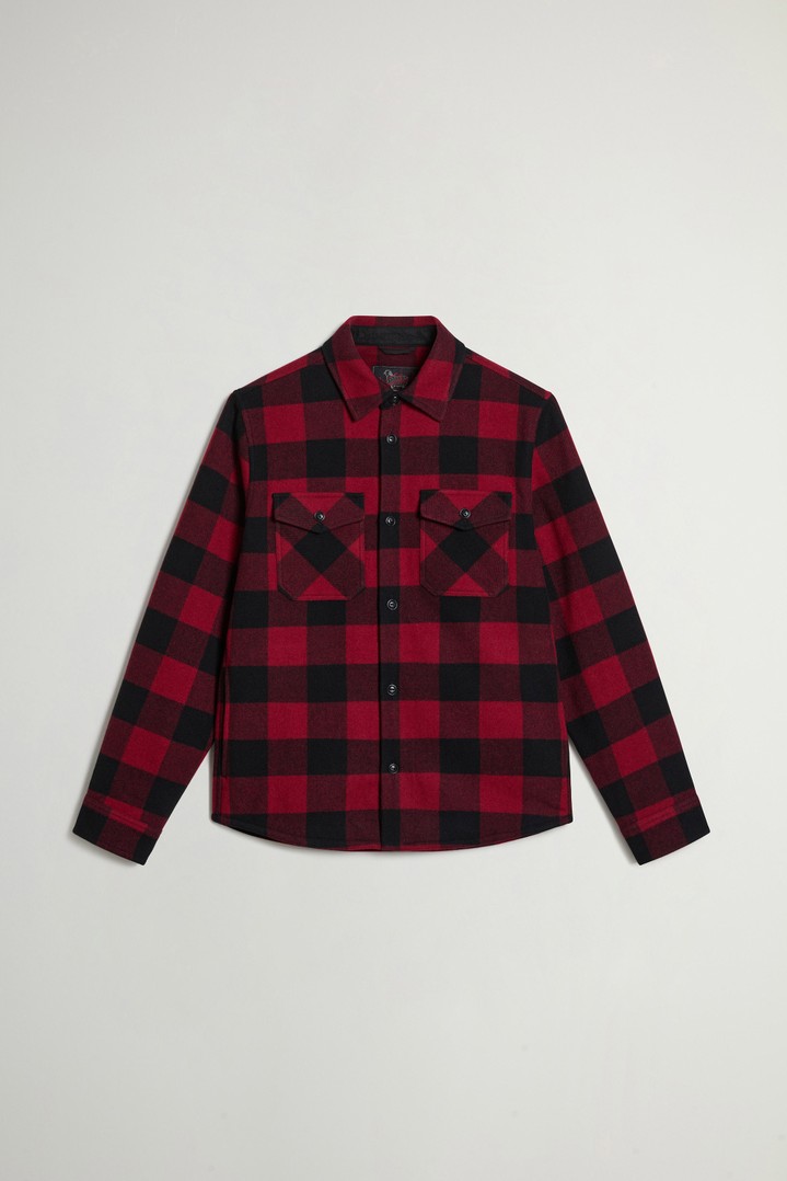 Ranger Checked Overshirt in Recycled Italian Wool Blend Red photo 1 | Woolrich