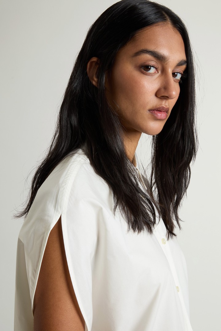 COTTON POPLIN BLOUSE White photo 4 | Woolrich