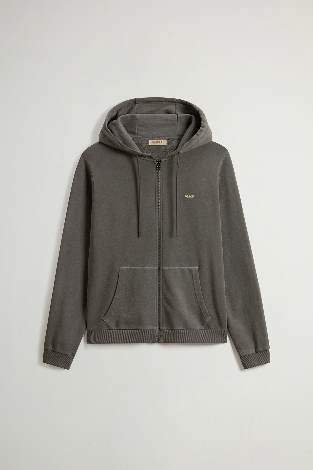 Garment-Dyed Hoodie in Pure Cotton Green photo 1 | Woolrich