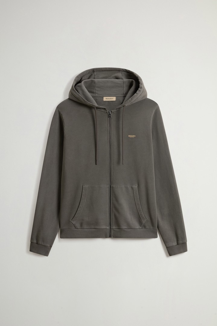 Garment-Dyed Hoodie in Pure Cotton Green photo 1 | Woolrich
