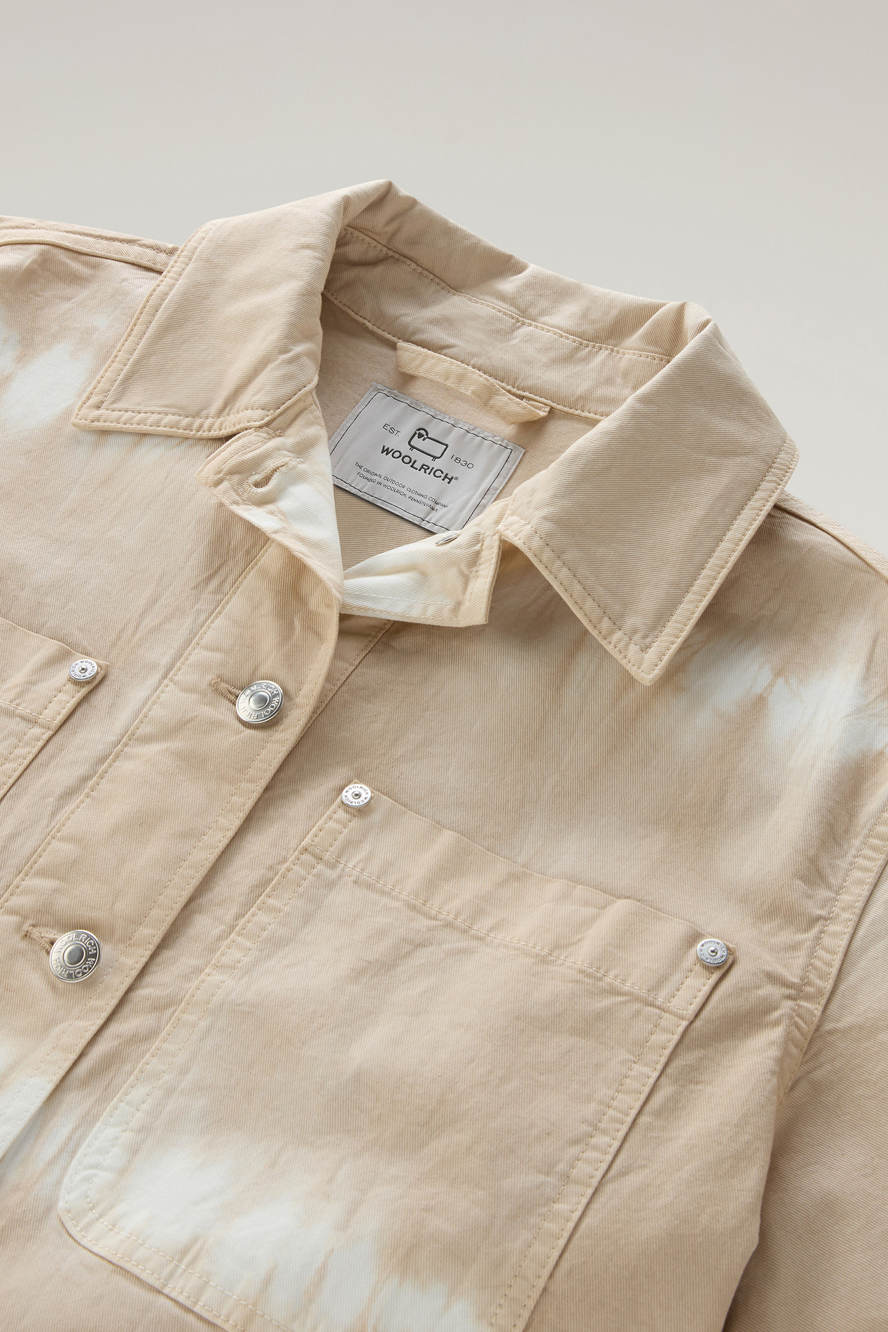 Tie Dye Overshirt in Stretch Cotton Twill Beige photo 2 | Woolrich