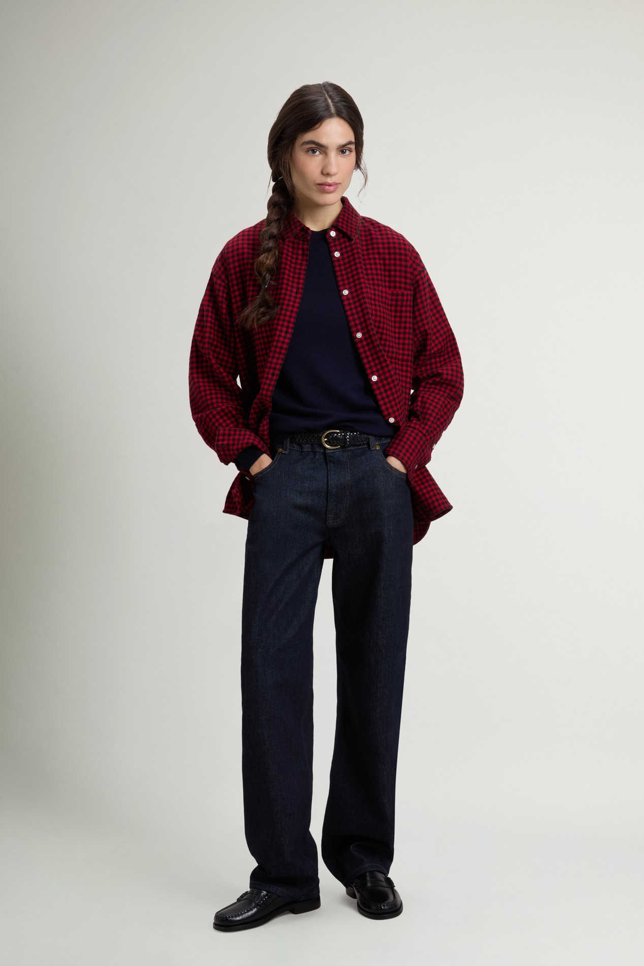 Pure Cotton Flannel Checked Shirt Red photo 2 | Woolrich