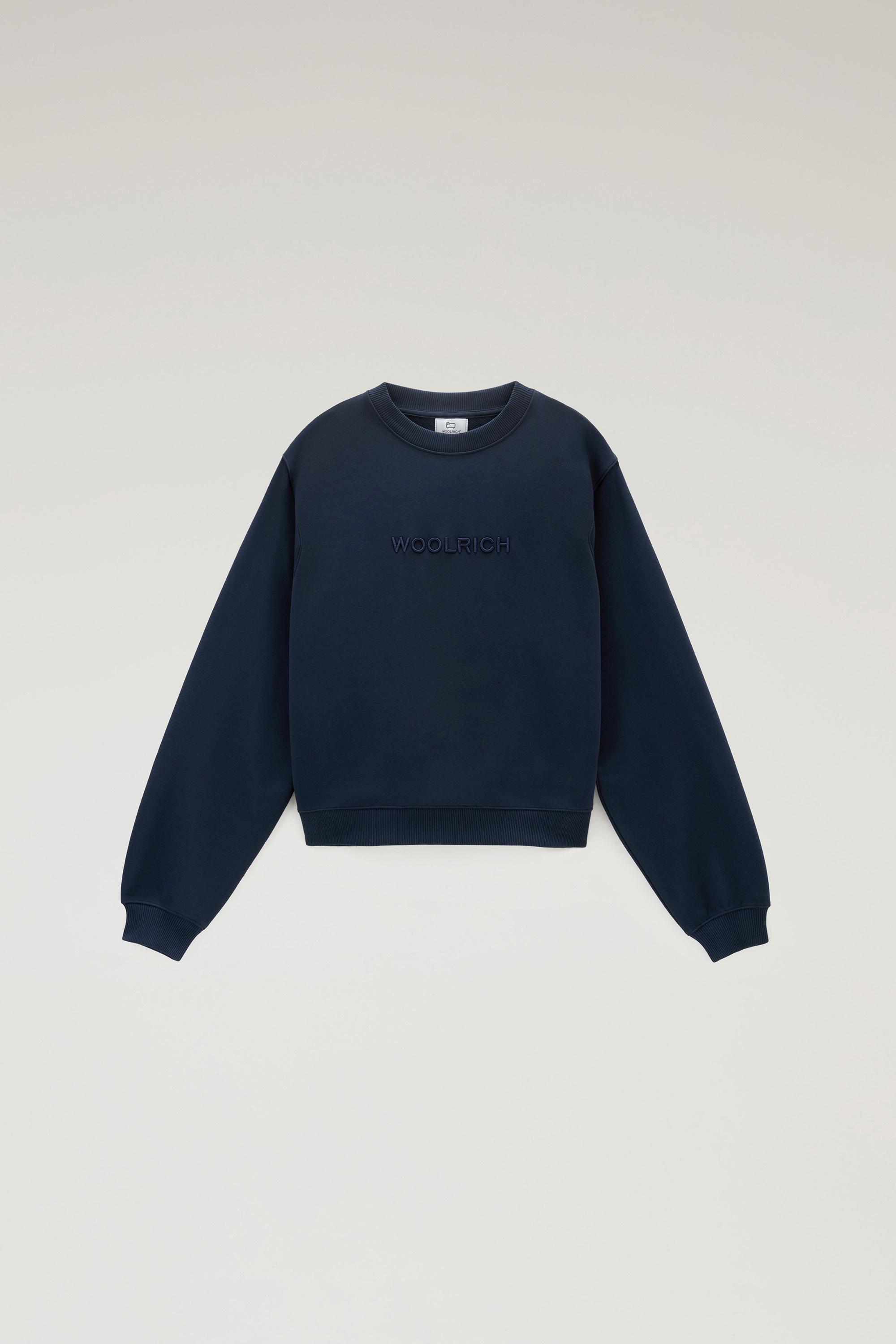 Crewneck Sweatshirt with Embroidered Logo Blue photo 1 | Woolrich
