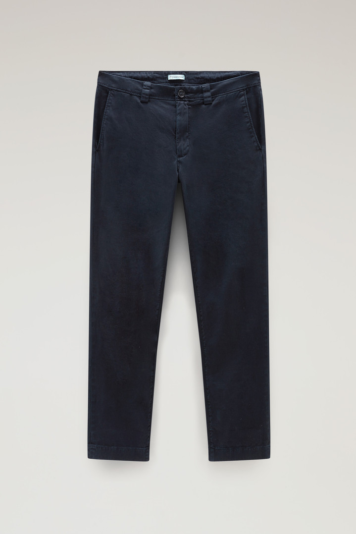 Garment-Dyed Classic Chino Pant in Stretch Cotton Blue photo 1 | Woolrich