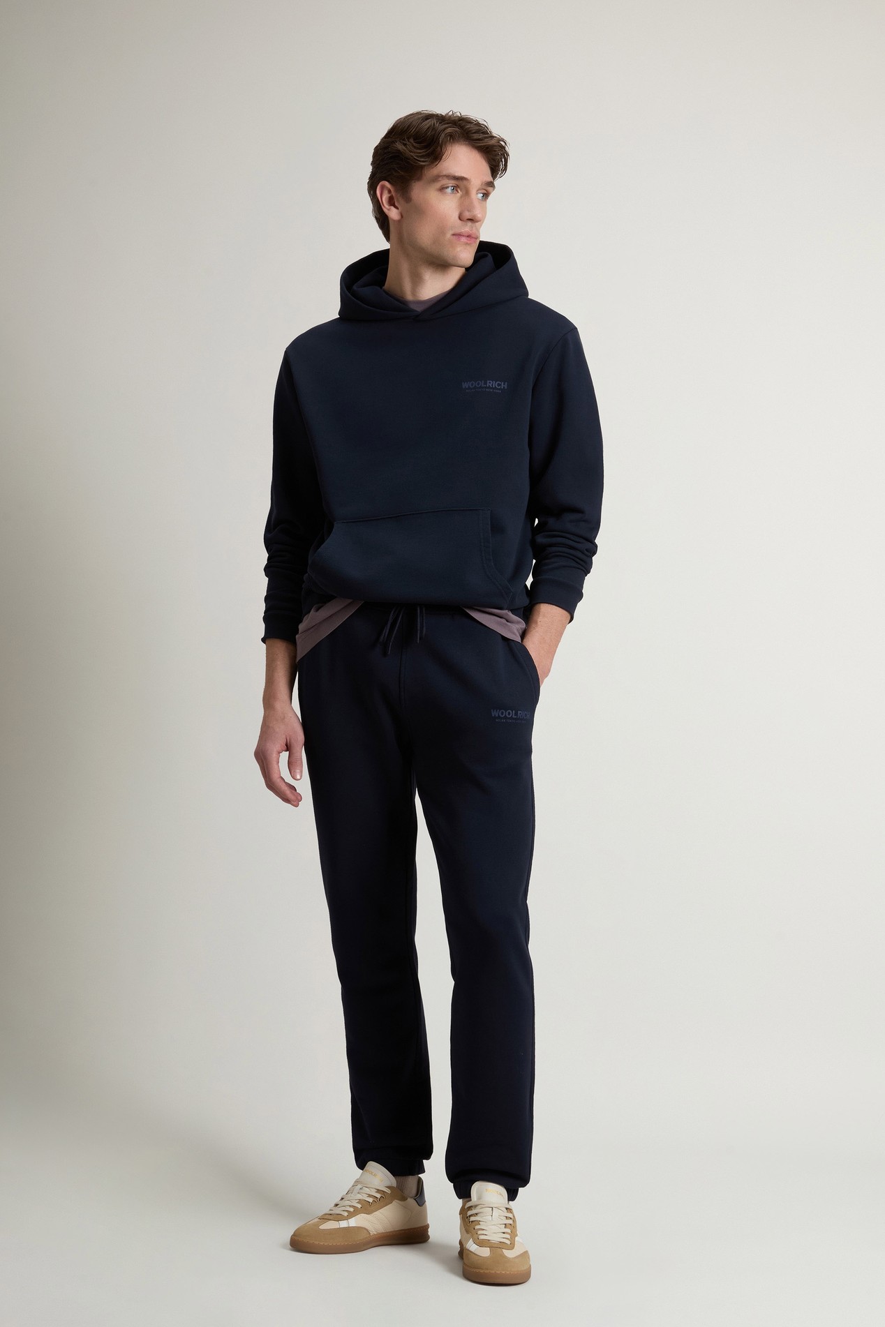 MACRO LOGO HOODIE Blue photo 2 | Woolrich