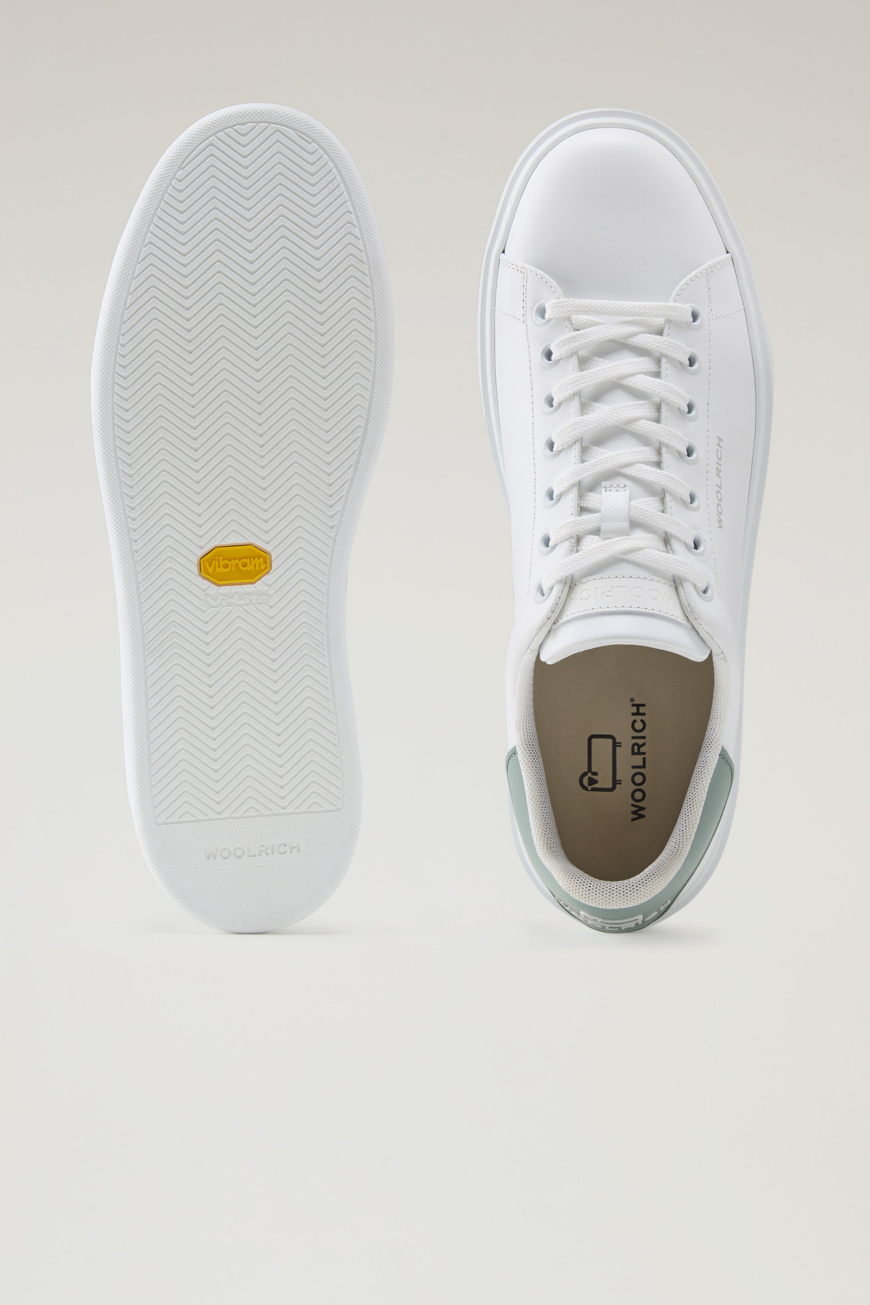Classic Court Sneakers in Leather with Contrasting Patch White photo 4 | Woolrich