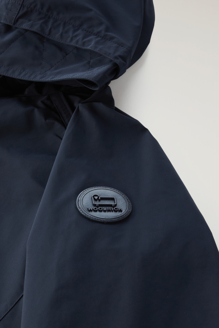 Long Summer Parka in Urban Touch Fabric with Hood Blue photo 3 | Woolrich