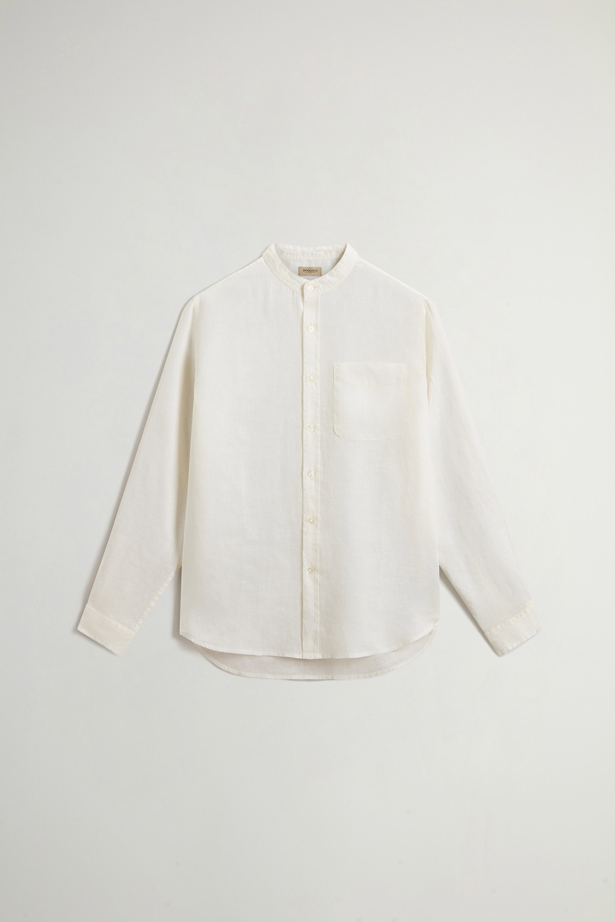BAND COLLAR LINEN SHIRT White photo 5 | Woolrich