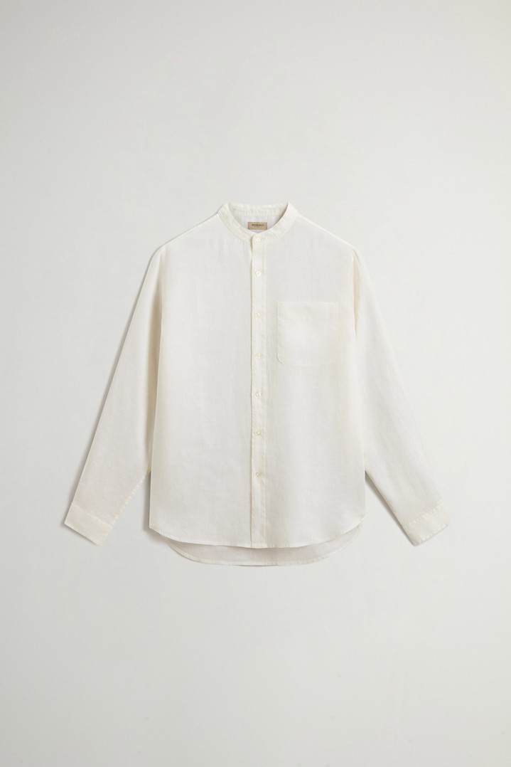 BAND COLLAR LINEN SHIRT White photo 5 | Woolrich