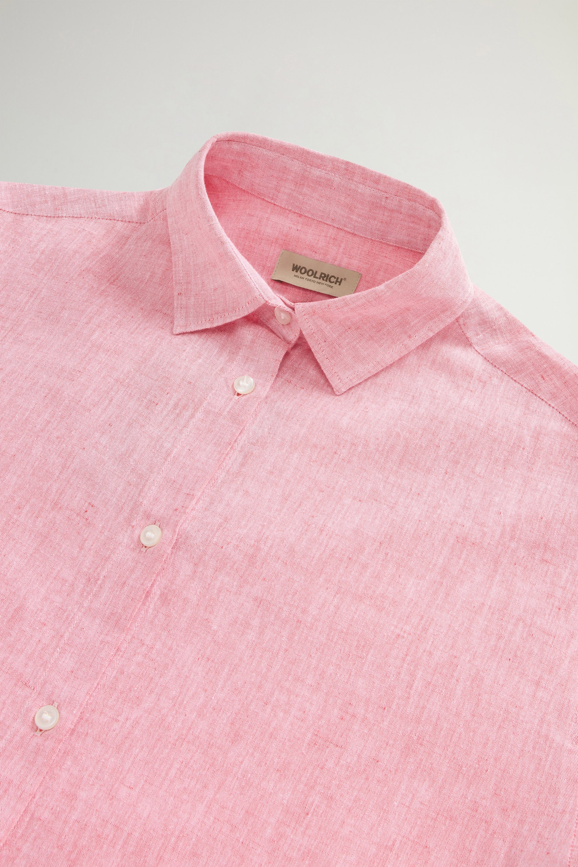 COTTON LINEN YD BOYFRIEND SHIRT Pink photo 6 | Woolrich