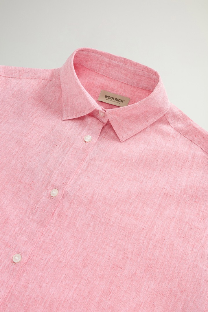 COTTON LINEN YD BOYFRIEND SHIRT Pink photo 6 | Woolrich