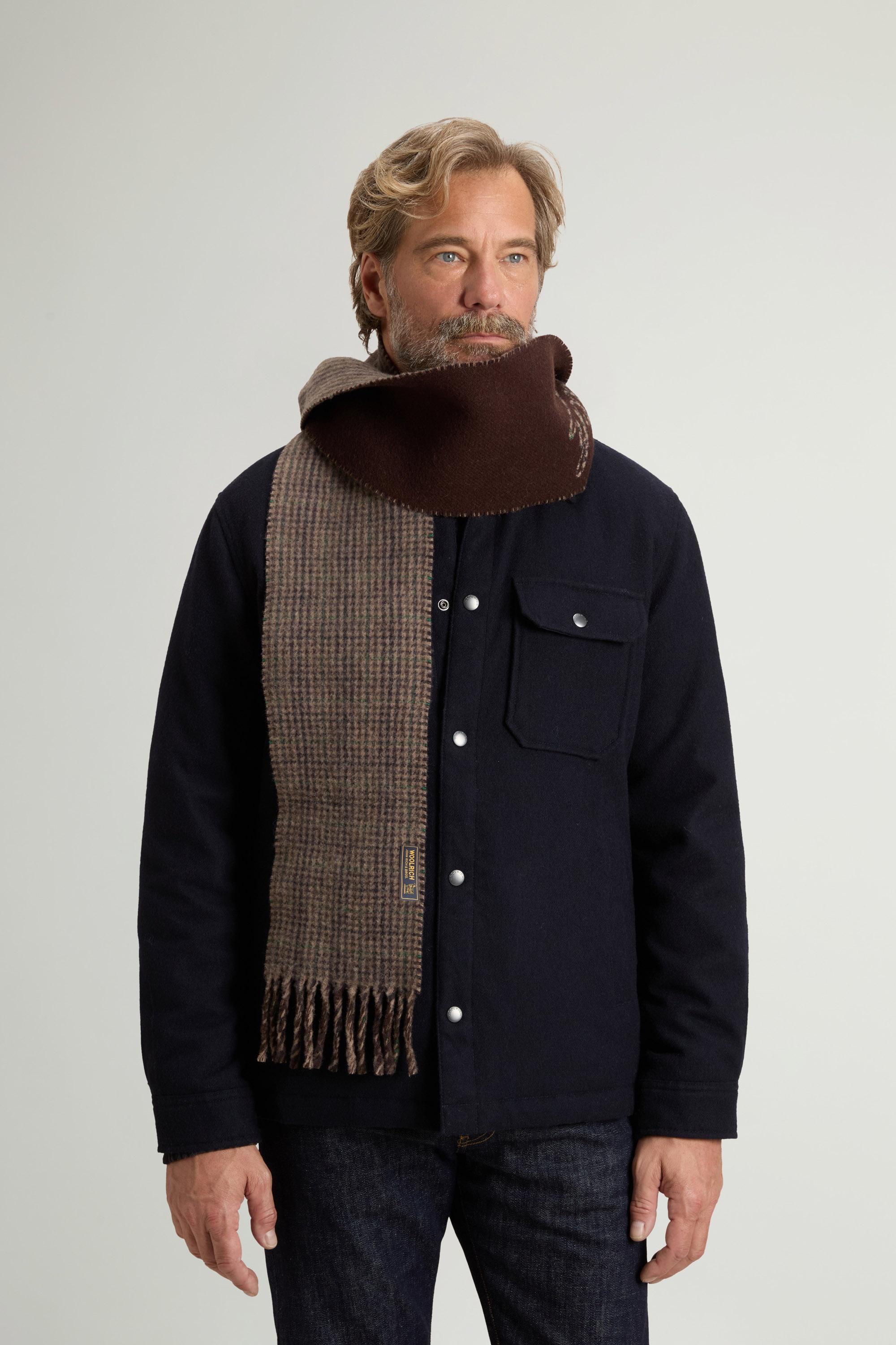 Scarf in Pure Wool with Checked Pattern Green photo 1 | Woolrich