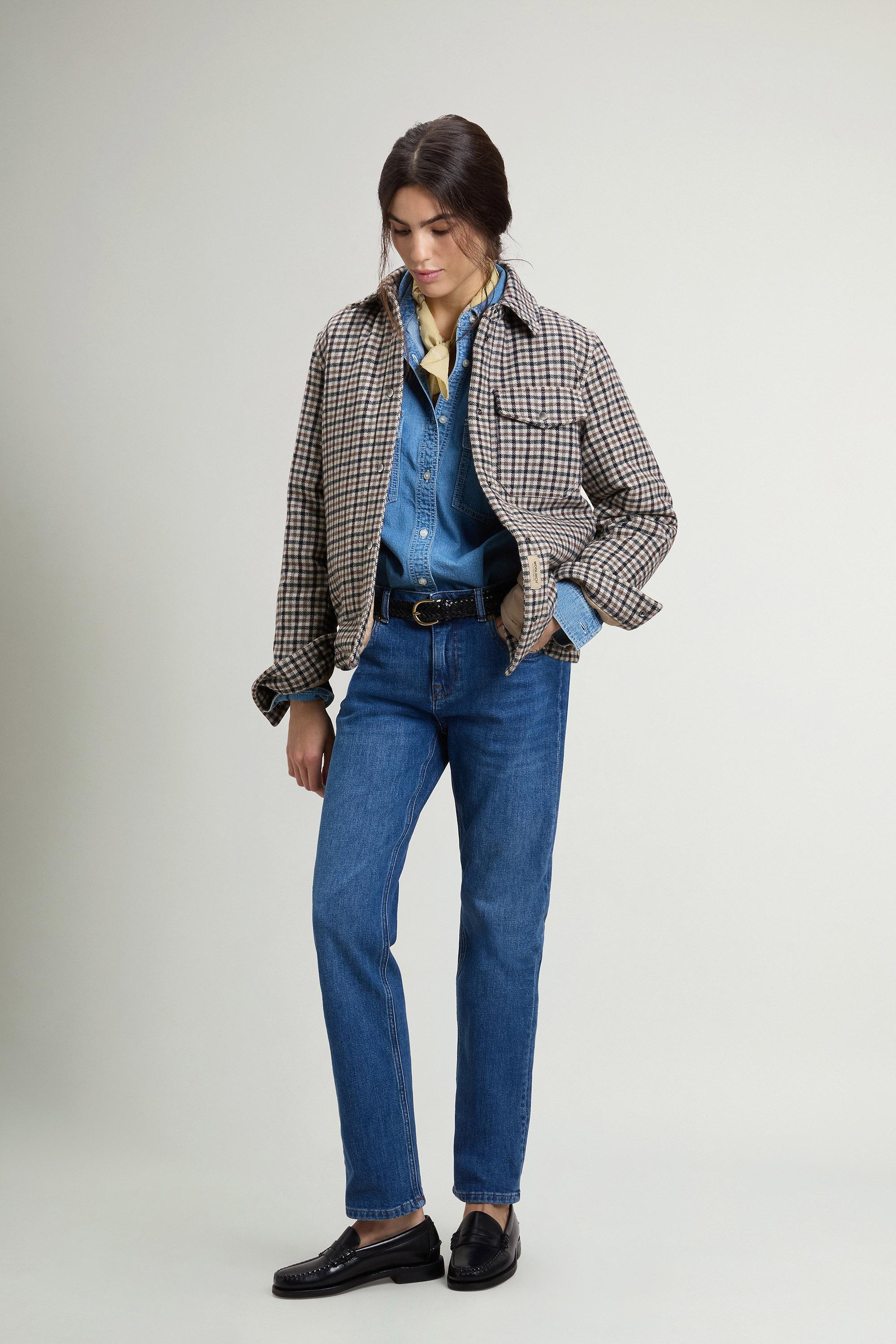 Alaskan Checked Overshirt in Padded Wool Blend Beige photo 1 | Woolrich