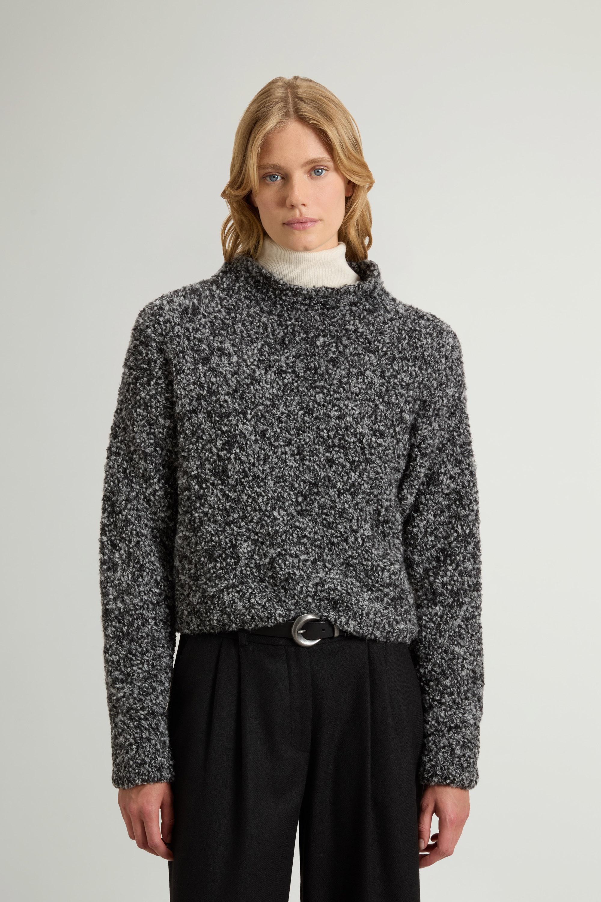 Alpaca and virgin wool-blend bouclé sweater Black photo 1 | Woolrich