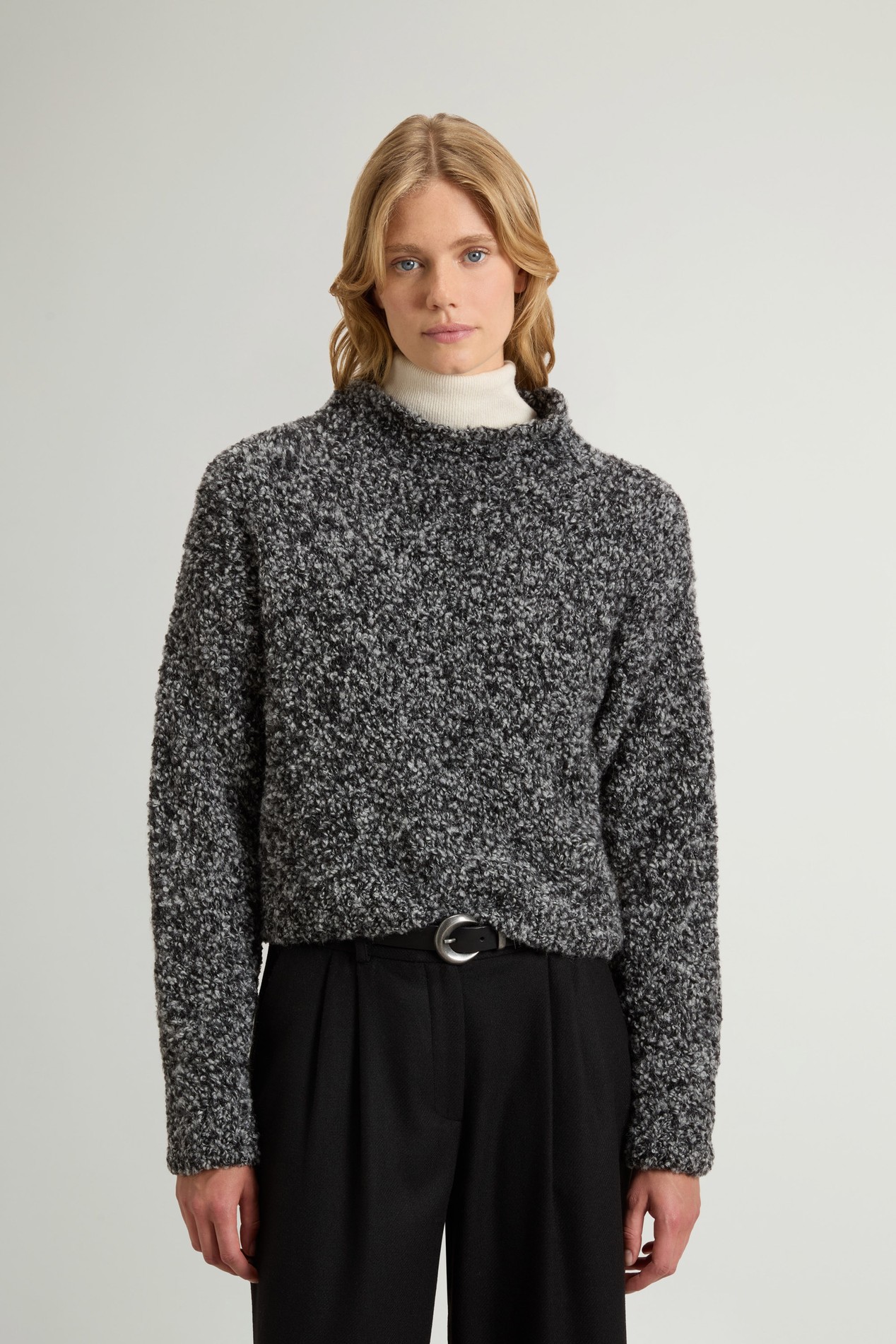 3GG BOUCLE TURTLENECK Black photo 1 | Woolrich
