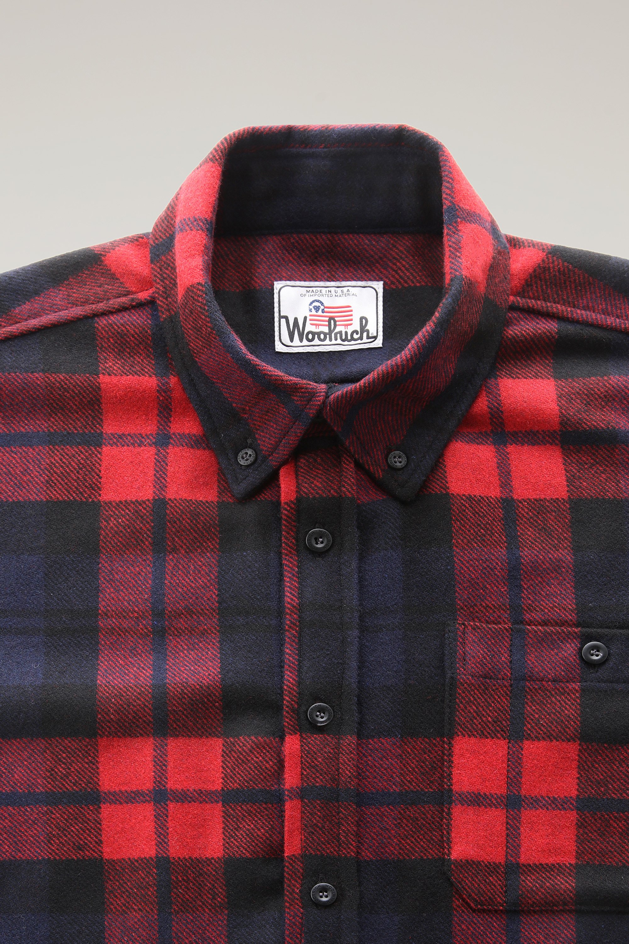 Wool Blend Trout Run Plaid Flannel Shirt Red photo 6 | Woolrich