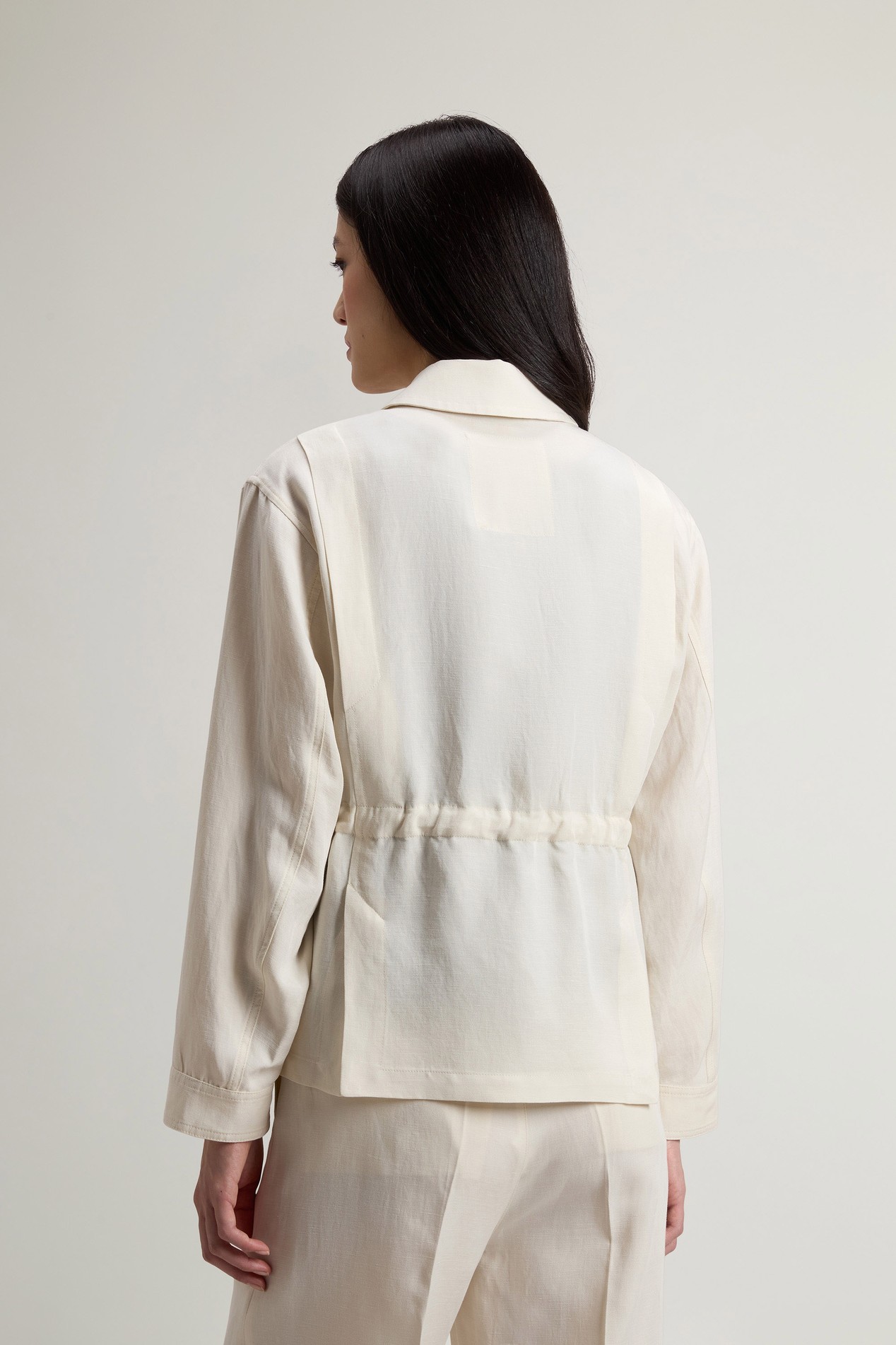 LYOCELL LINEN OVERSHIRT White photo 3 | Woolrich