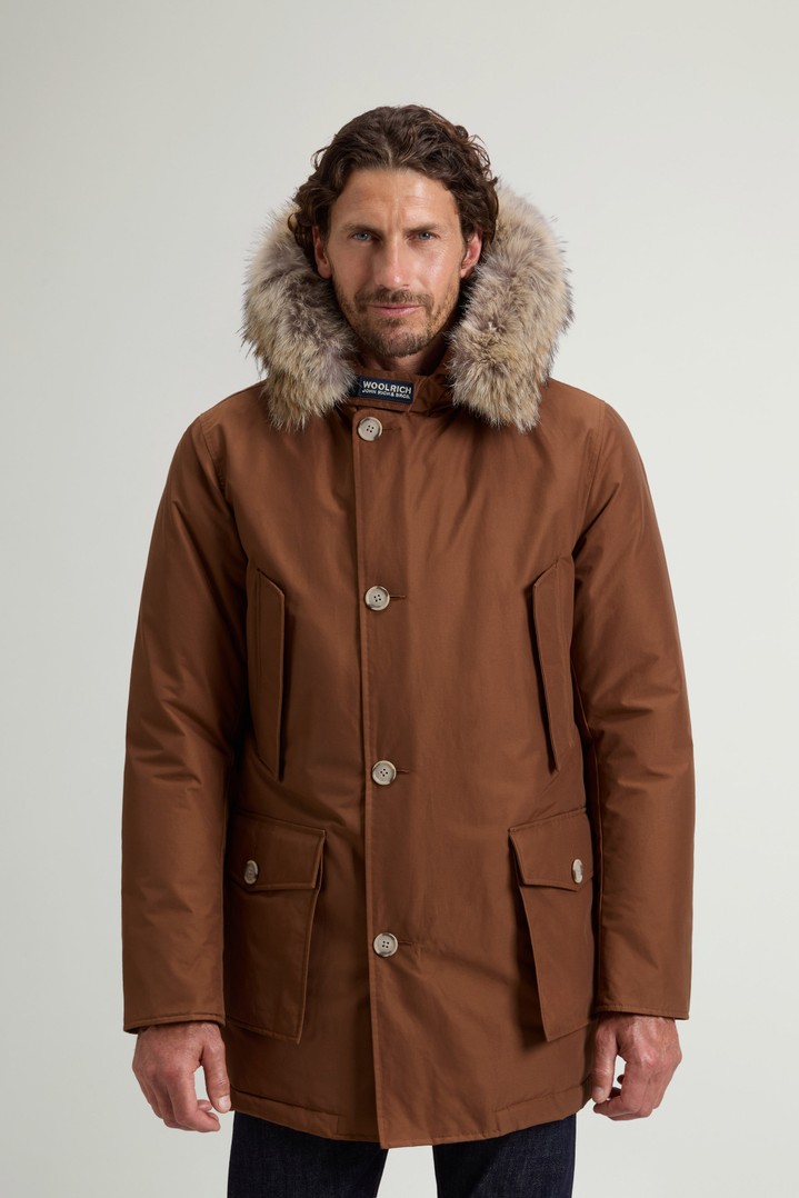 Arctic Parka in Ramar Cloth with Detachable Fur Trim Brown photo 1 | Woolrich