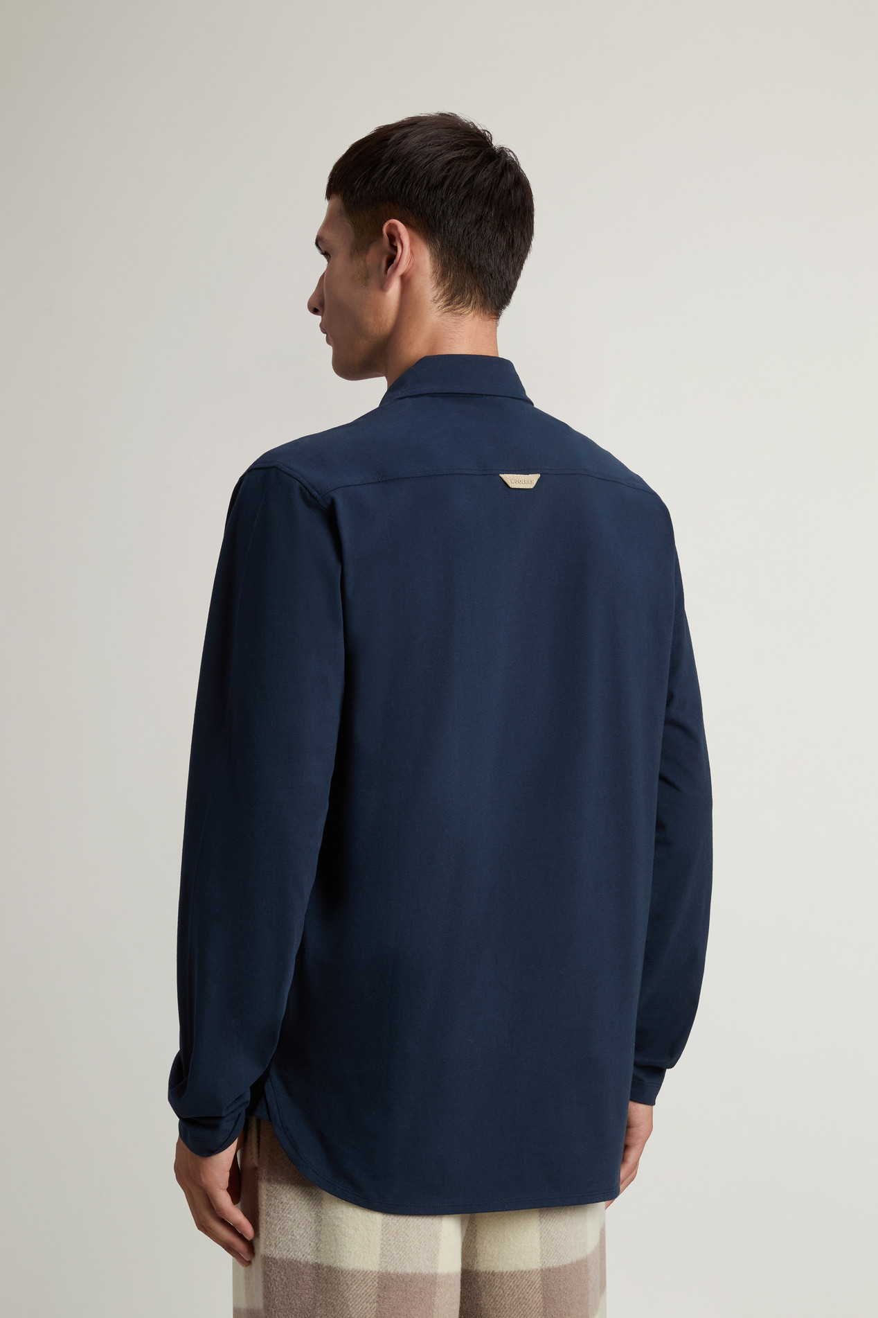 Shirt in Pure Cotton Jersey Blue photo 3 | Woolrich