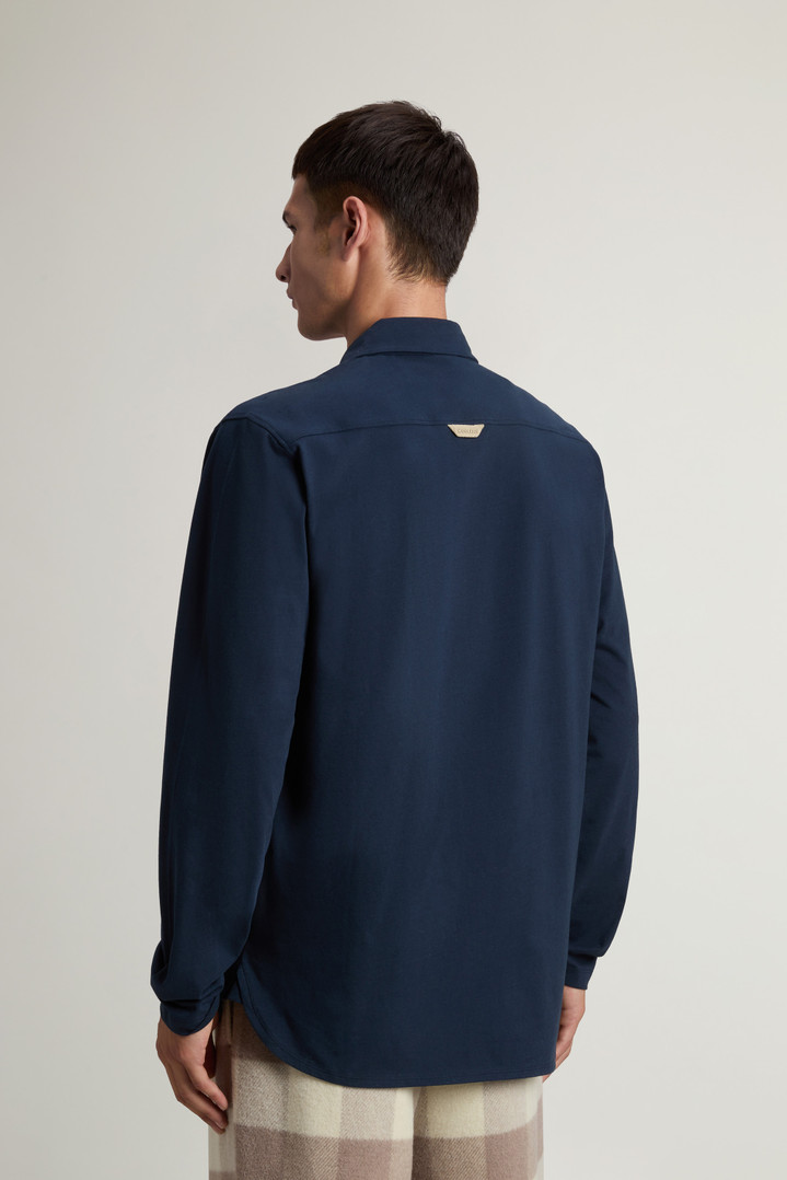 Shirt in Pure Cotton Jersey Blue photo 3 | Woolrich