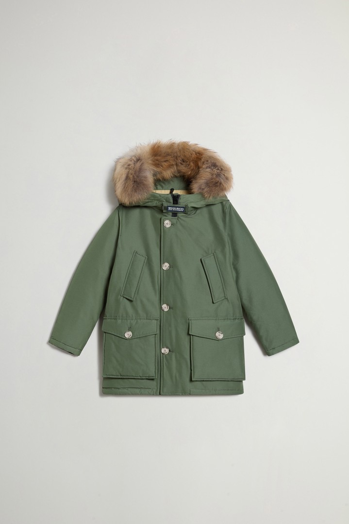 Boy's Arctic Parka in Ramar Cloth with Detachable Fur Green photo 1 | Woolrich