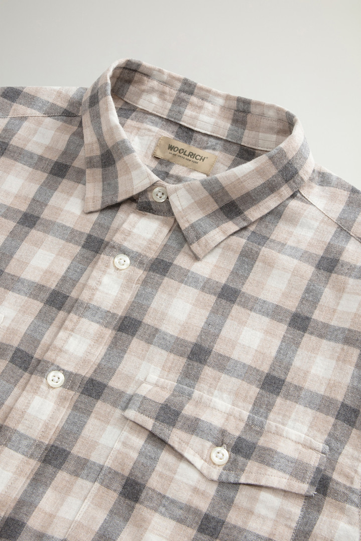 Pure Madras Cotton Flannel Checked Shirt Beige photo 6 | Woolrich