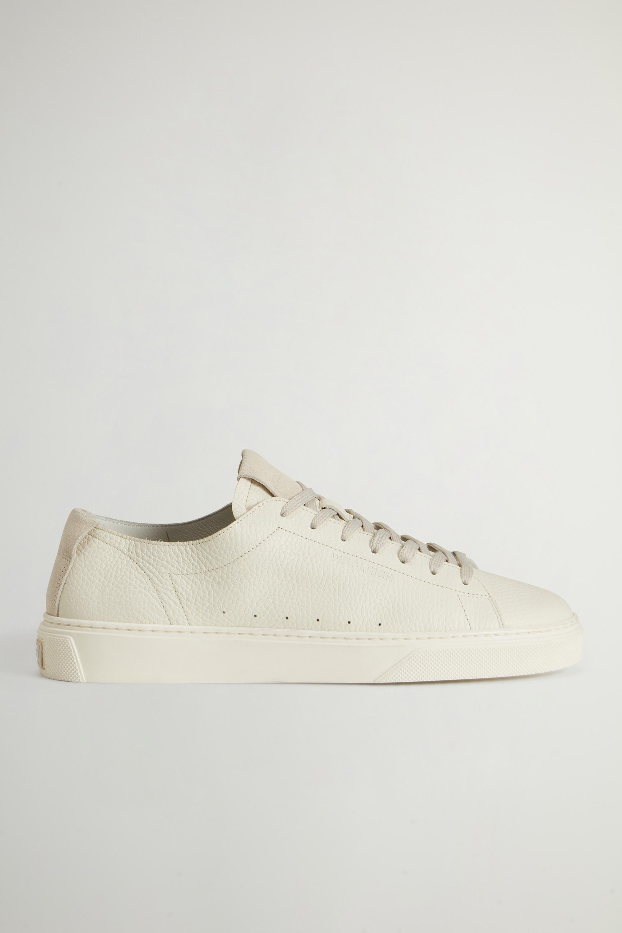 Cloud Court Tumbled Calfskin Leather Sneakers White photo 1 | Woolrich