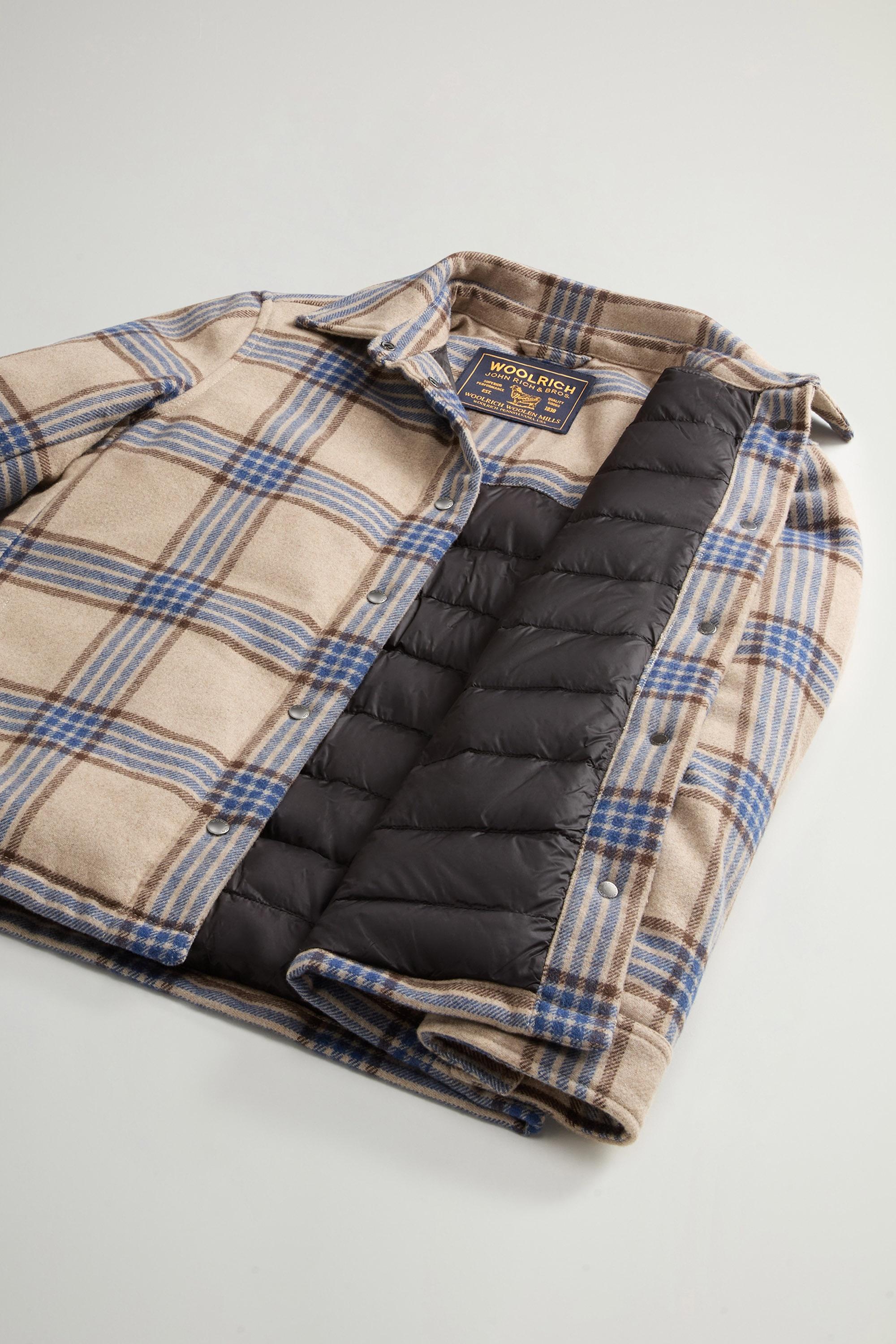 Alaskan Checked Overshirt in Padded Wool Blend Blue photo 8 | Woolrich