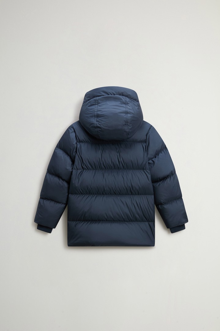 Boys' Sierra Jacket in Quilted Microfiber with Hood Blue photo 2 | Woolrich