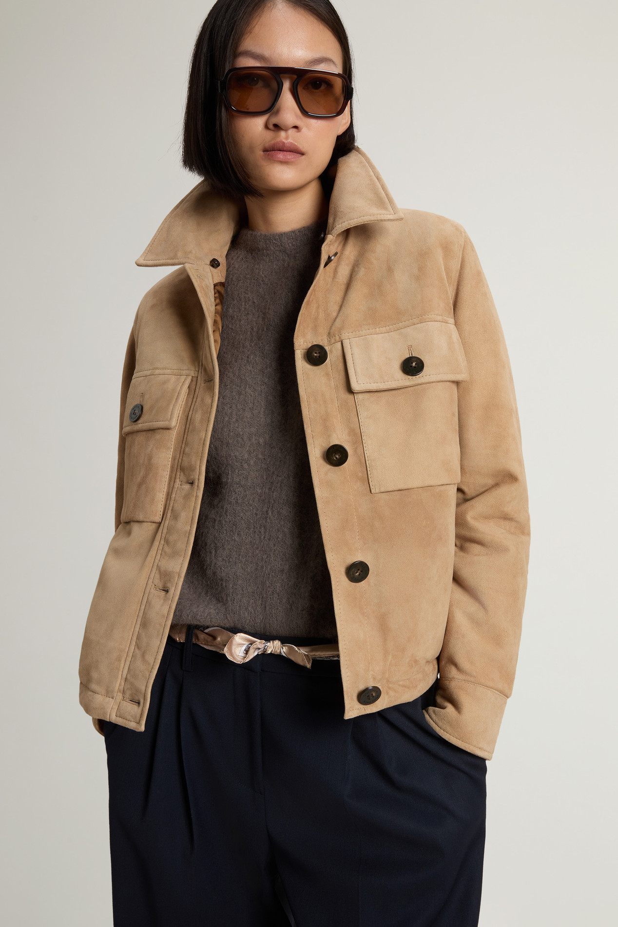 Padded Suede Jacket Beige photo 4 | Woolrich