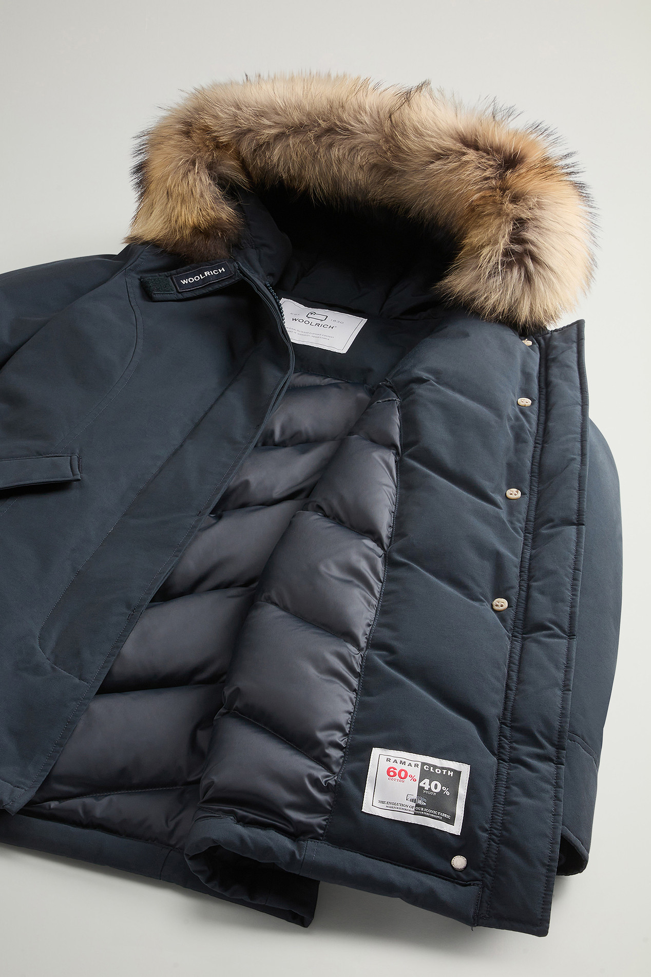 Arctic Parka en Ramar Cloth avec fourrure amovible Bleu photo 8 | Woolrich