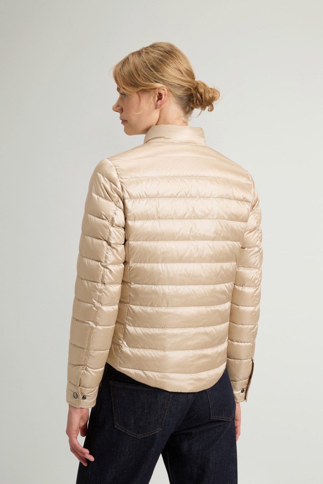 Lightweight Down Jacket in Liquid Nylon Beige photo 3 | Woolrich