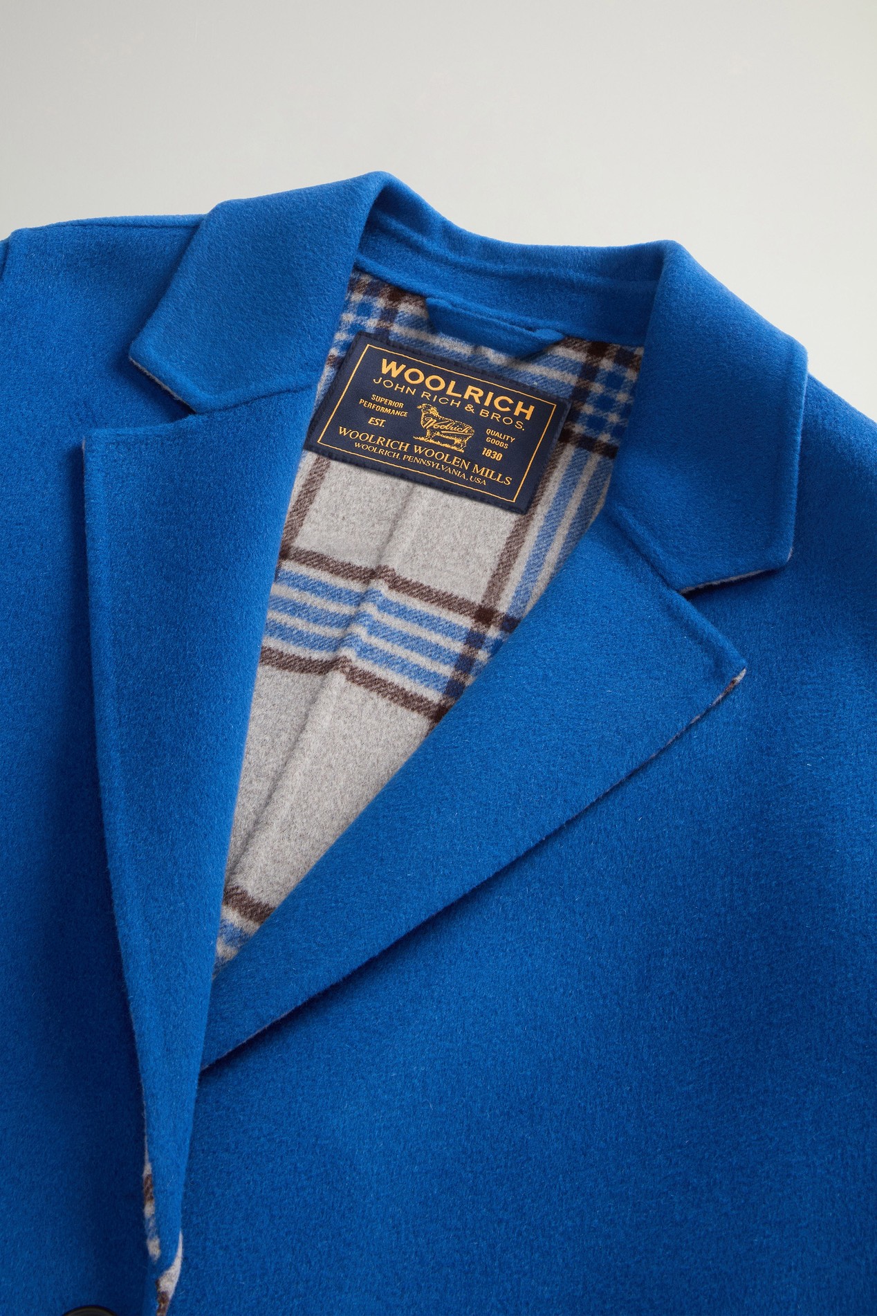 Coat in Double-Face Pure Wool Blue photo 6 | Woolrich