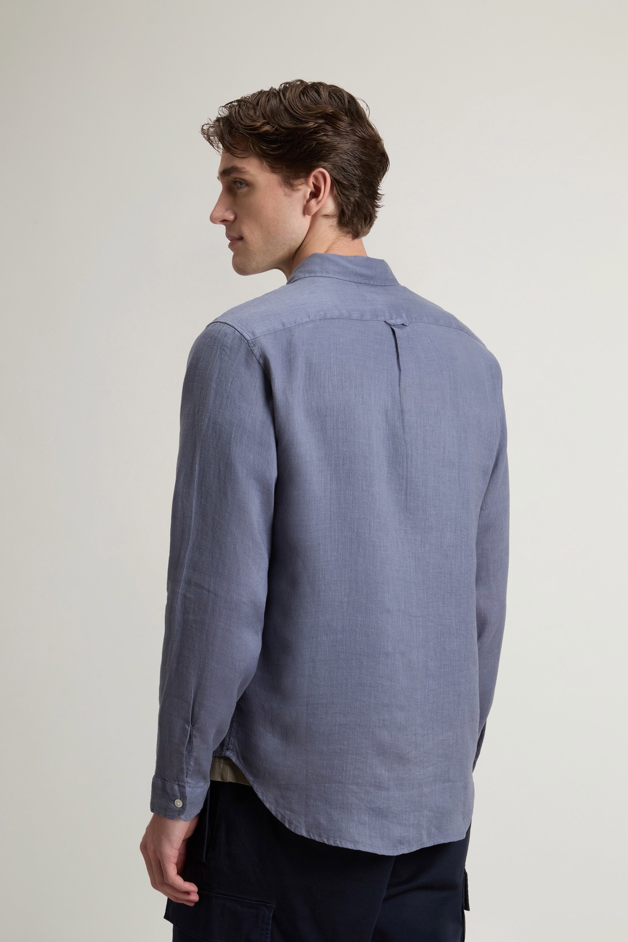 LINEN SHIRT Blue photo 3 | Woolrich