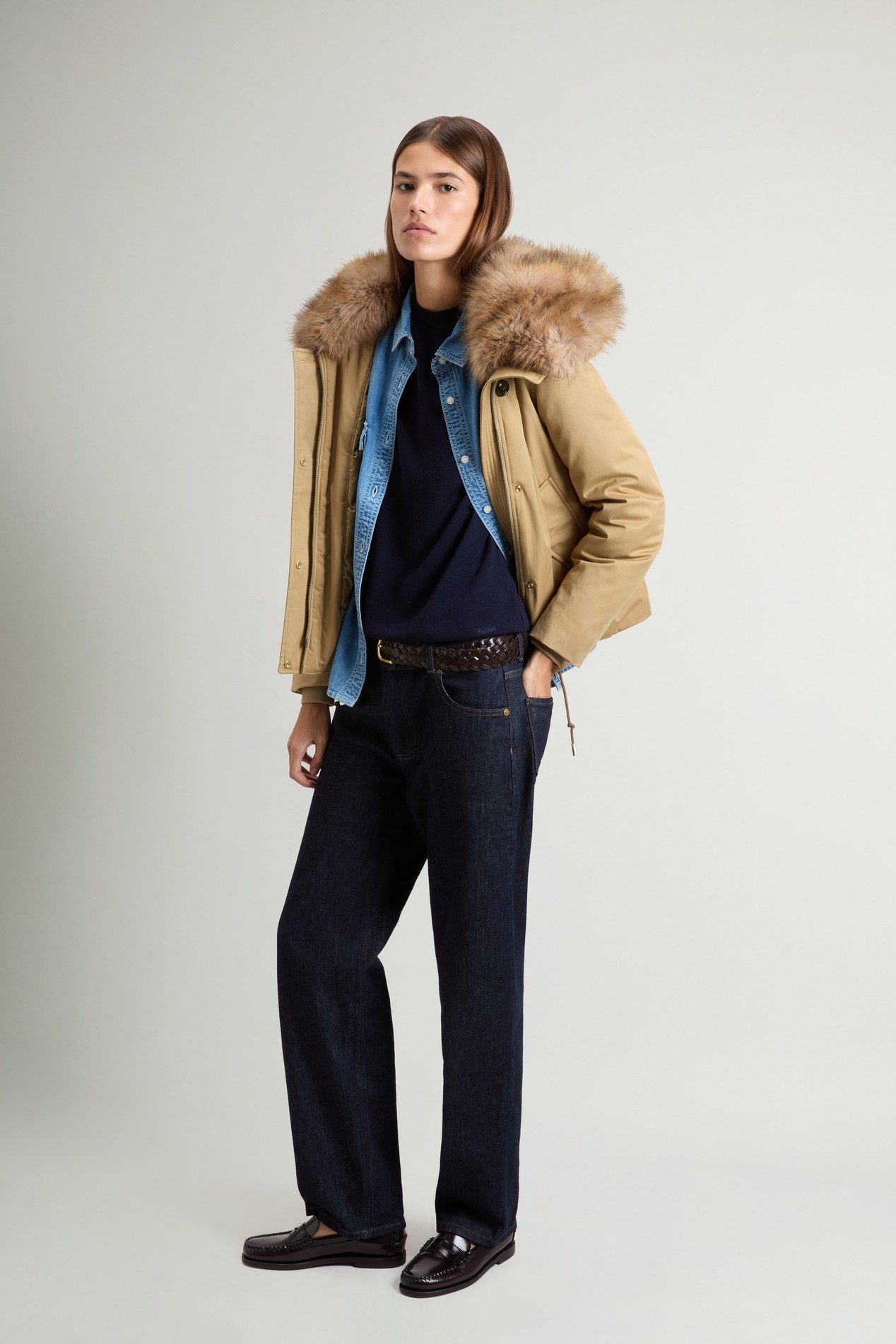 Short Padded Parka in Best Cotton Beige photo 2 | Woolrich
