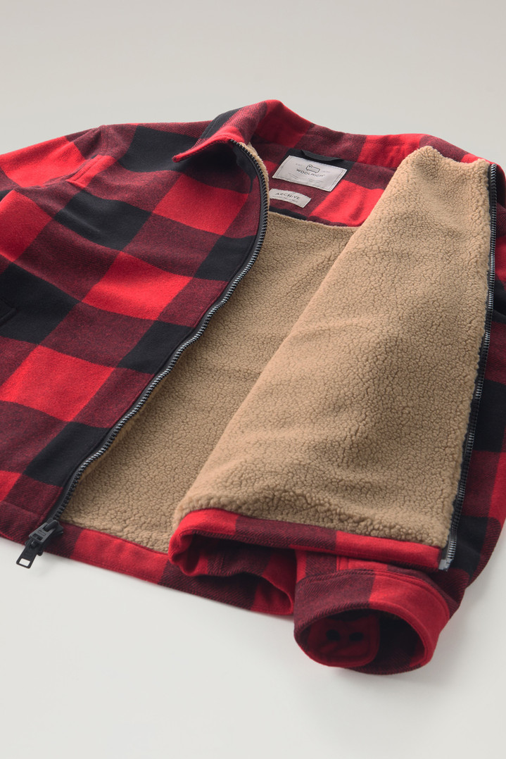 Overshirt in Recycled Italian Wool Blend with Sherpa Lining Red photo 4 | Woolrich