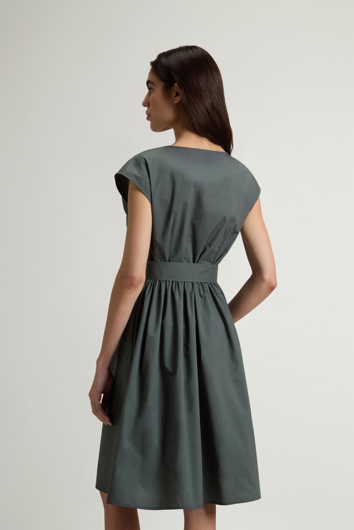 Pure Cotton Poplin Dress with Belt Green photo 3 | Woolrich