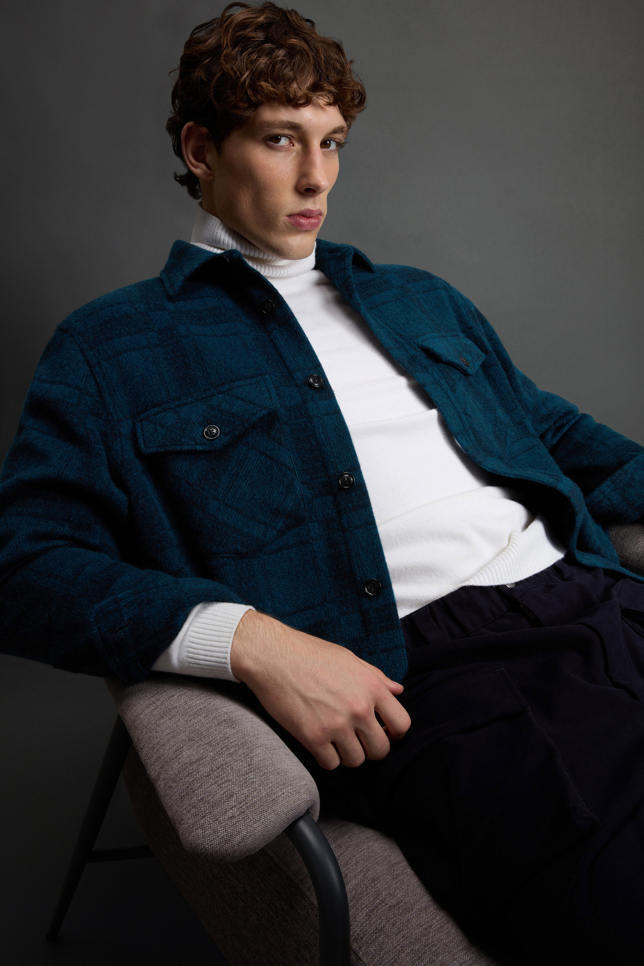 Geruit overhemdjack van zuiver kasjmier by Todd Snyder Blauw photo 6 | Woolrich