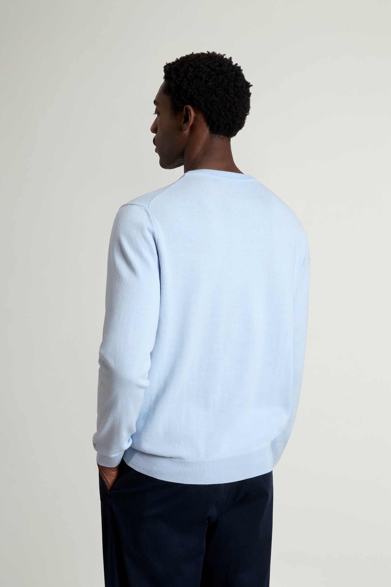 Crewneck Sweater in Pure Cotton Blue photo 3 | Woolrich