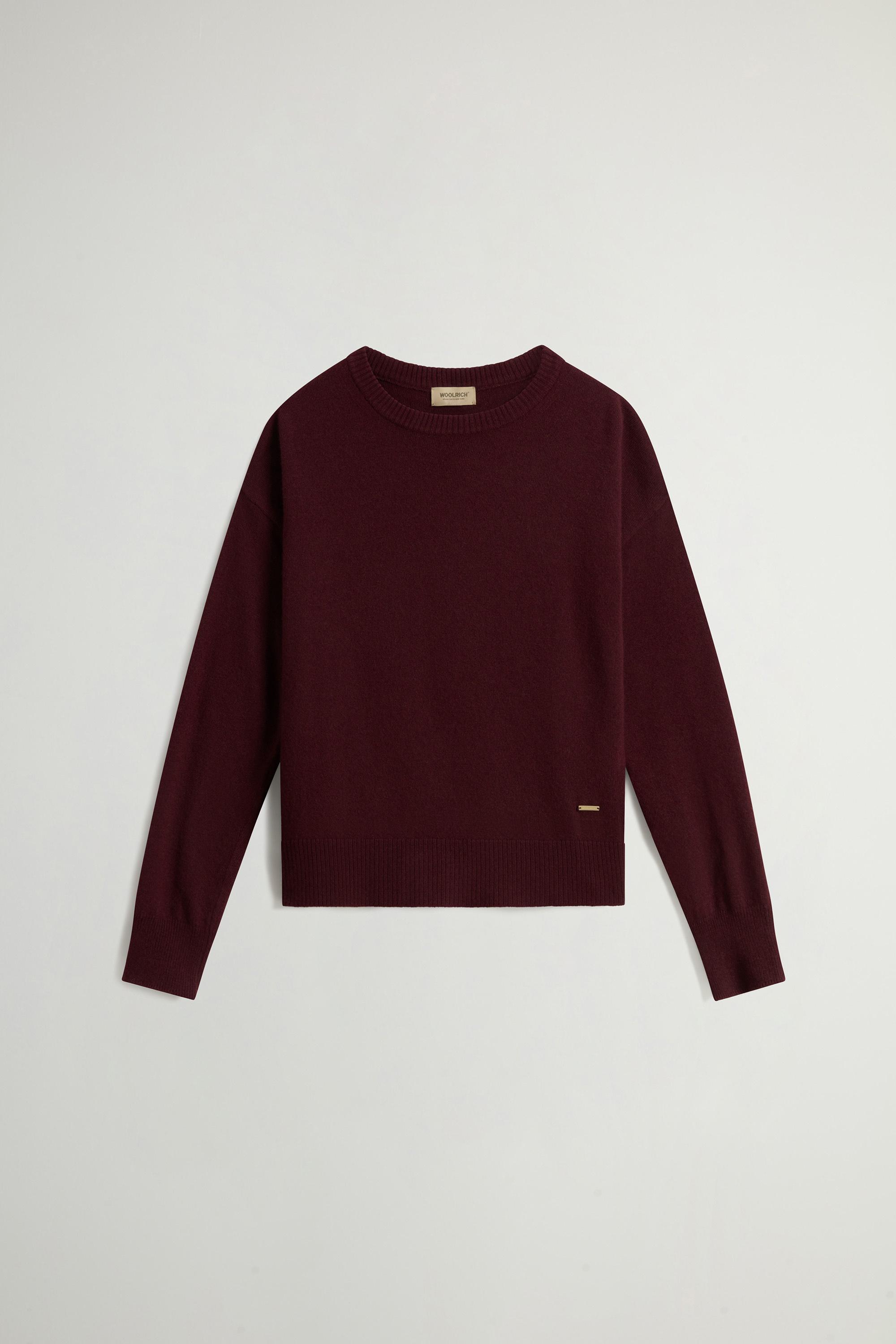 Crewneck Sweater in Virgin Wool and Cashmere Blend Burgundy photo 5 | Woolrich