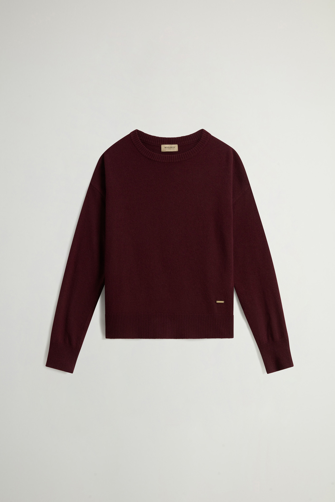 Crewneck Sweater in Virgin Wool and Cashmere Blend Burgundy photo 5 | Woolrich